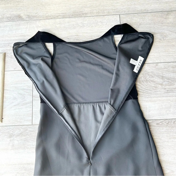 Vintage Algo Velvet Chiffon Mixed Media Sleeveless Midi Dress Made in Canada - Picture 15 of 15